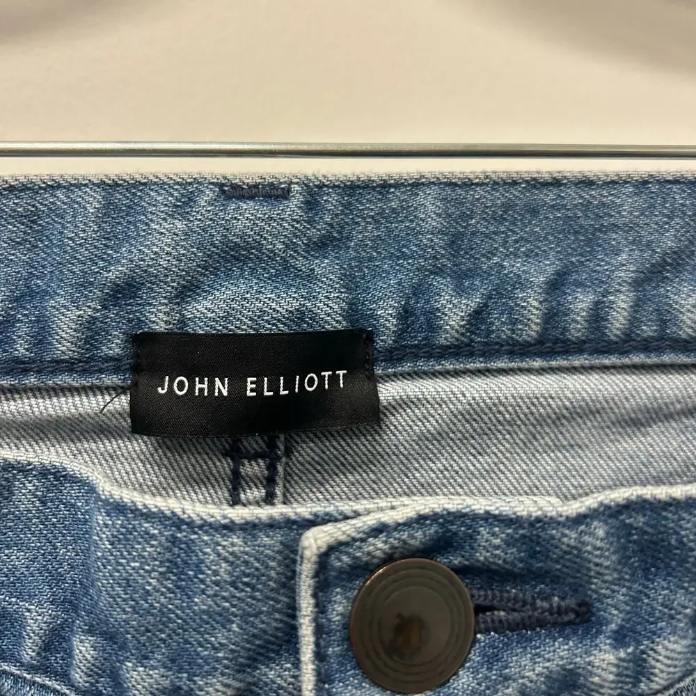 John Elliott Cast 2 Jeans Sz 33 Distressed Slim Denim Indie Streetwear Edgy Luxe